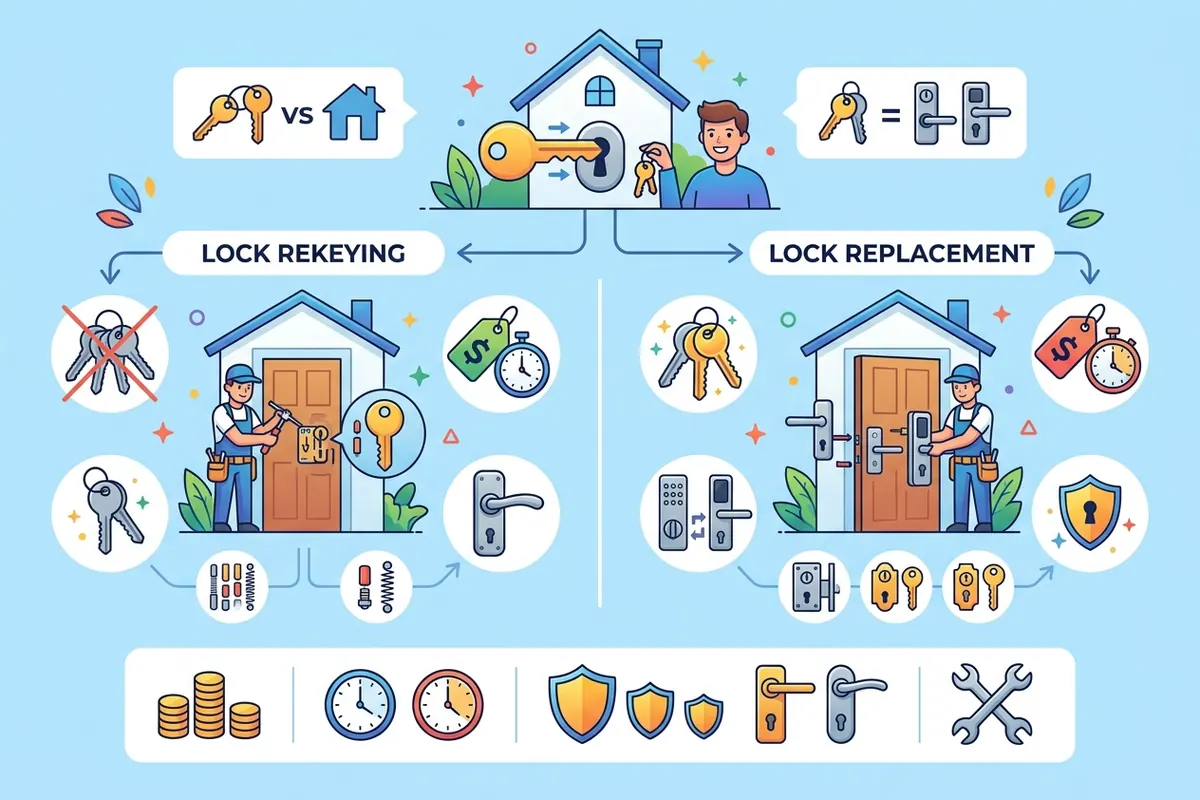 Lock rekeying vs replacement: which is right after moving in?
